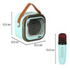 Kõlar karaoke USB Bluetooth - kahe mikrofoniga sinine - Image 9