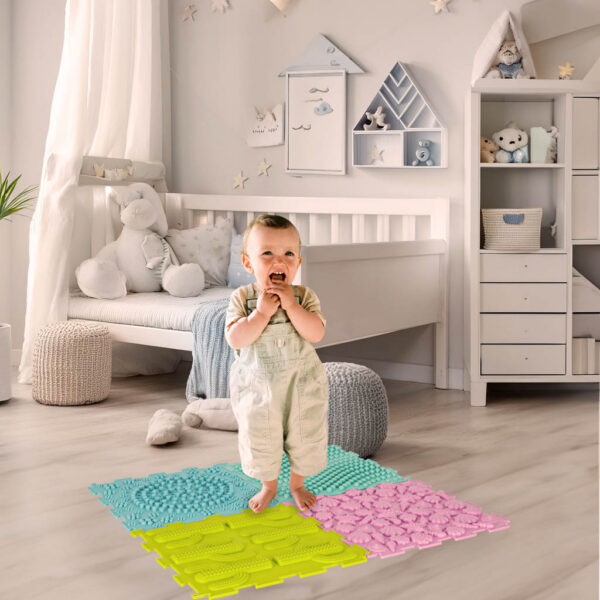 Sensoorne Montessori jalamassaaži puslematt 8 osa - Image 17