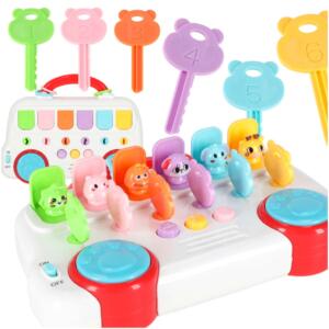 Haridusbuss, mis mängib pop-up loomade võtmeid