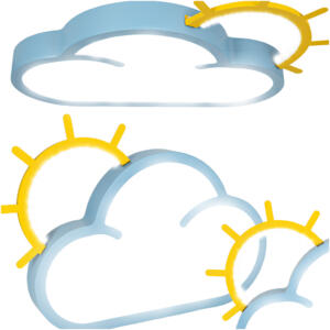 LED laevalgusti plafond lastetuppa timmitav LUMELA + kaugjuhtimispult pilvesinine