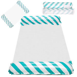 Täispuhutav rannapadi võrkkiik vesi lamamistool ujumisbassein sinine