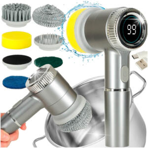 Elektriline puhastushari 5in1 vannitoa põranda vuukide basseinile LED