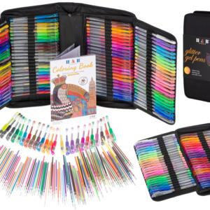 Värvilised geelpliiatsid karbis 120 tk + 120 täiteplokki