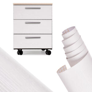 Isekleepuv fooliumrull seinakate tammepuust valge 1,22x50m