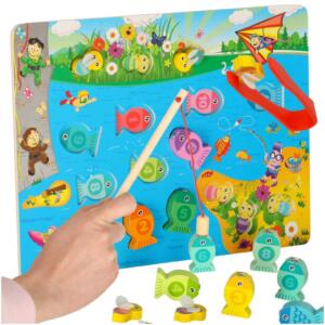 Montessori mesimagneti puidust kalapüügimäng