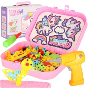 Ehitusplokid karbis + ükssarviku kruvikeeraja