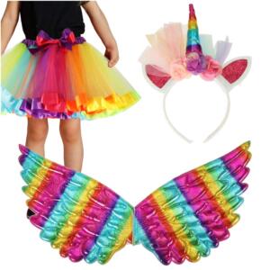 Ükssarviku kostüüm seelik peapael tiivad