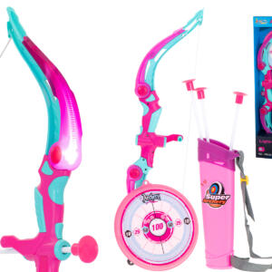 Vibu koos noolte ja sihtmärgi komplektiga roosa