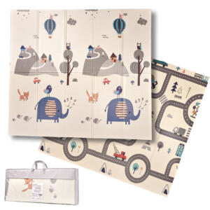 Haridusotstarbeline kokkupandav vahtmatt kahepoolne 180 x 200 cm tänav/metsa