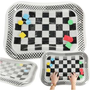 Täispuhutav vee matt kontrastne must-valge malelaud 65cm x 50cm