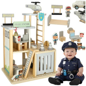 Puidust politseijaoskond + helikopteriga politseiauto