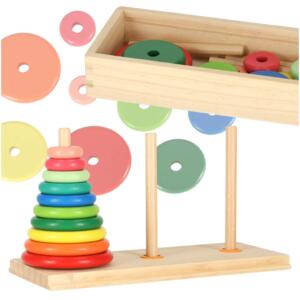 Puidust püramiid baasiga torni vikerkaarekujuline sorteerija