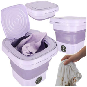 Mini kokkupandav kaasaskantav pesumasin 12L lilla