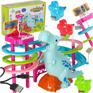 Dinosauruse võidusõidurada dinosauruse helid tuled