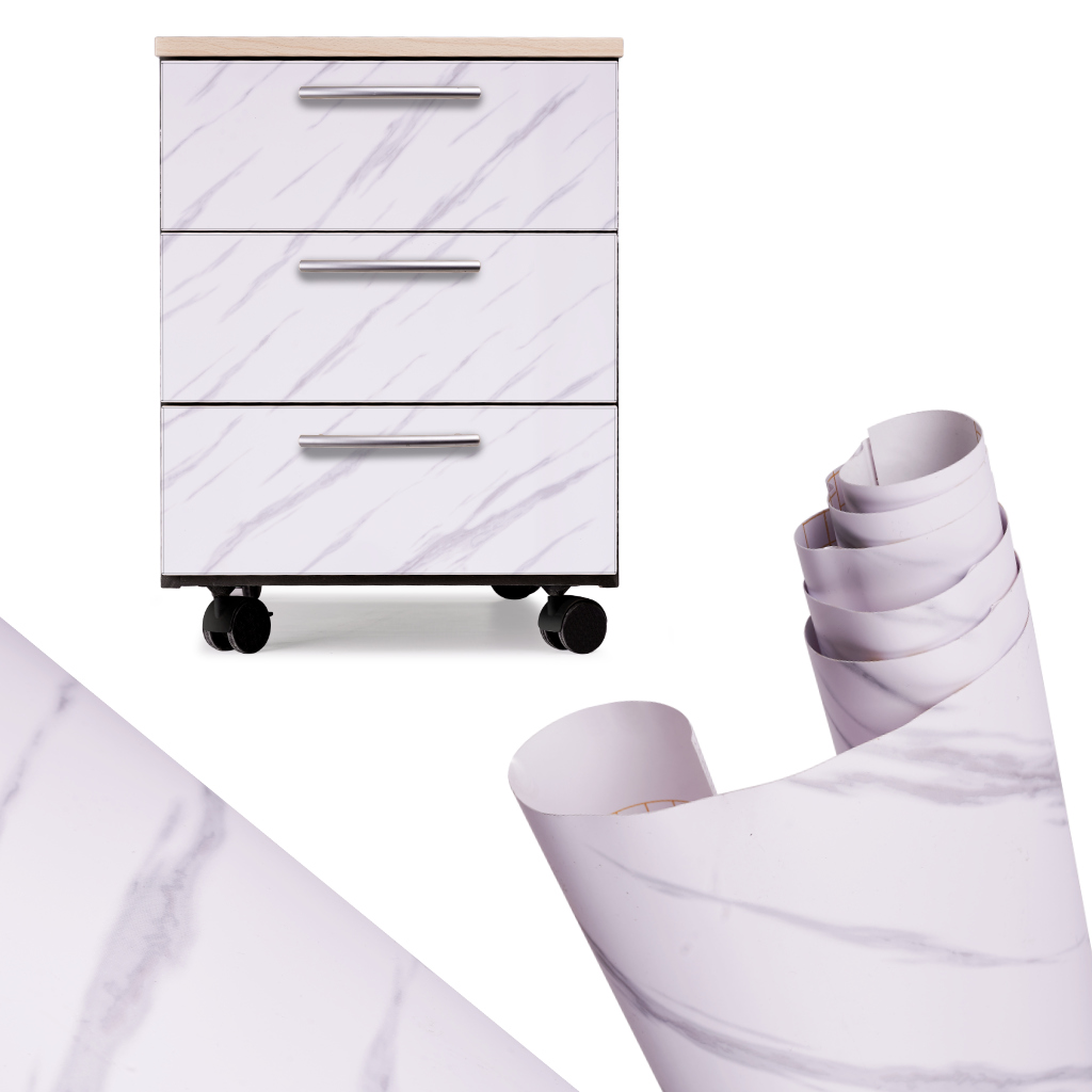 Isekleepuv fooliumrull tapeedivineer valge marmor - jazz 1,22x50m