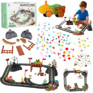 Magnetiline autode võidusõidurada 1 helendav sõiduk 153 elementi